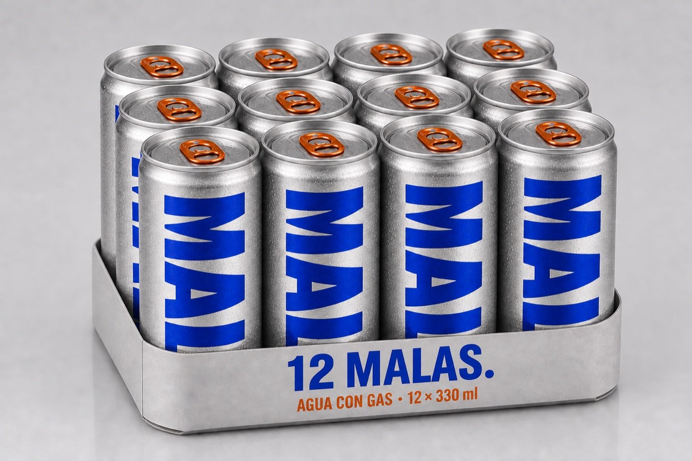 Pack de doce latas MALA de agua con gas
